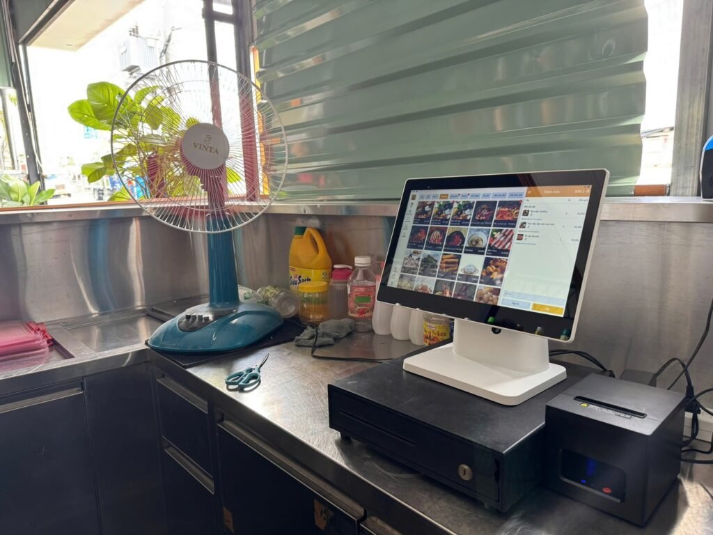 Combo máy tính tiền phần mềm quản lý cho khách hàng cà phê 